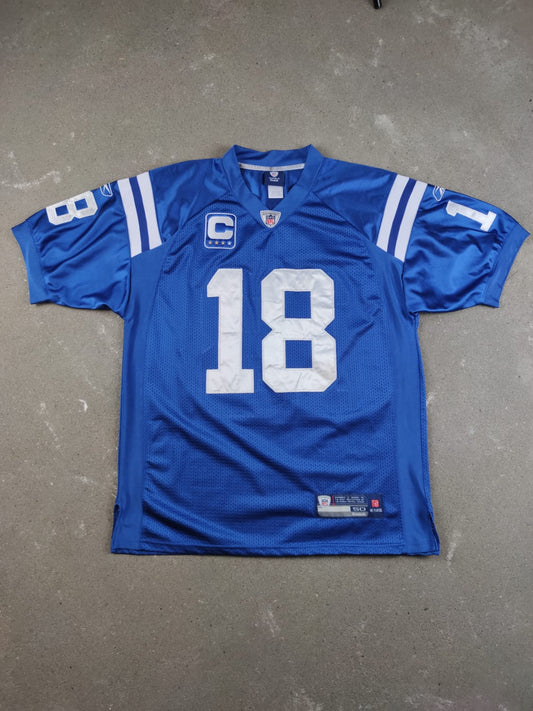 Peyton Manning #18 Colts Captain Patch Jersey Reebok Authentic