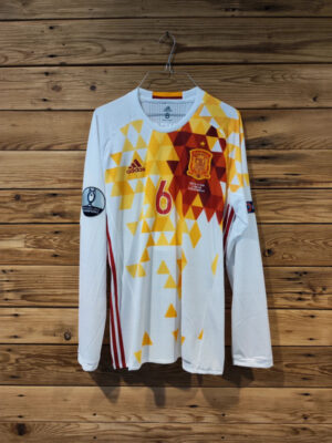 Koszulka piłkarska Hiszpania 2016/17 Away Adidas Player Issue #6 Iniesta